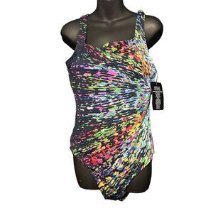 NEW WITH TAGS WOMEN Swimsuits For All Women's Plus Size 16 Chlorine Resistant Sq